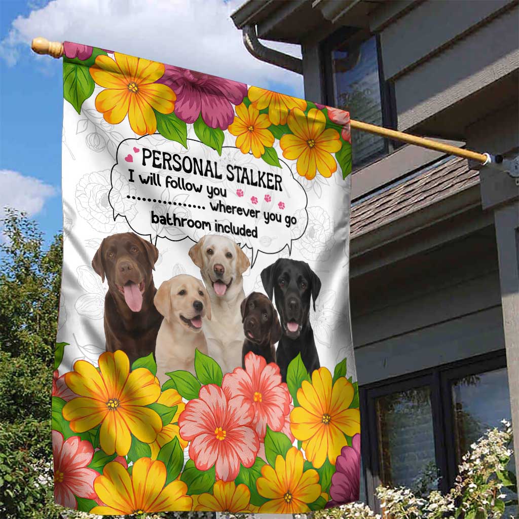 Labrador Retriever Personal Stalker Christmas Garden Flag Funny Xmas Holiday Patterns - Wonder Print Shop