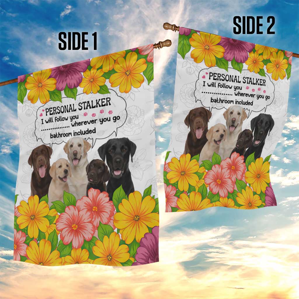 Labrador Retriever Personal Stalker Christmas Garden Flag Funny Xmas Holiday Patterns - Wonder Print Shop