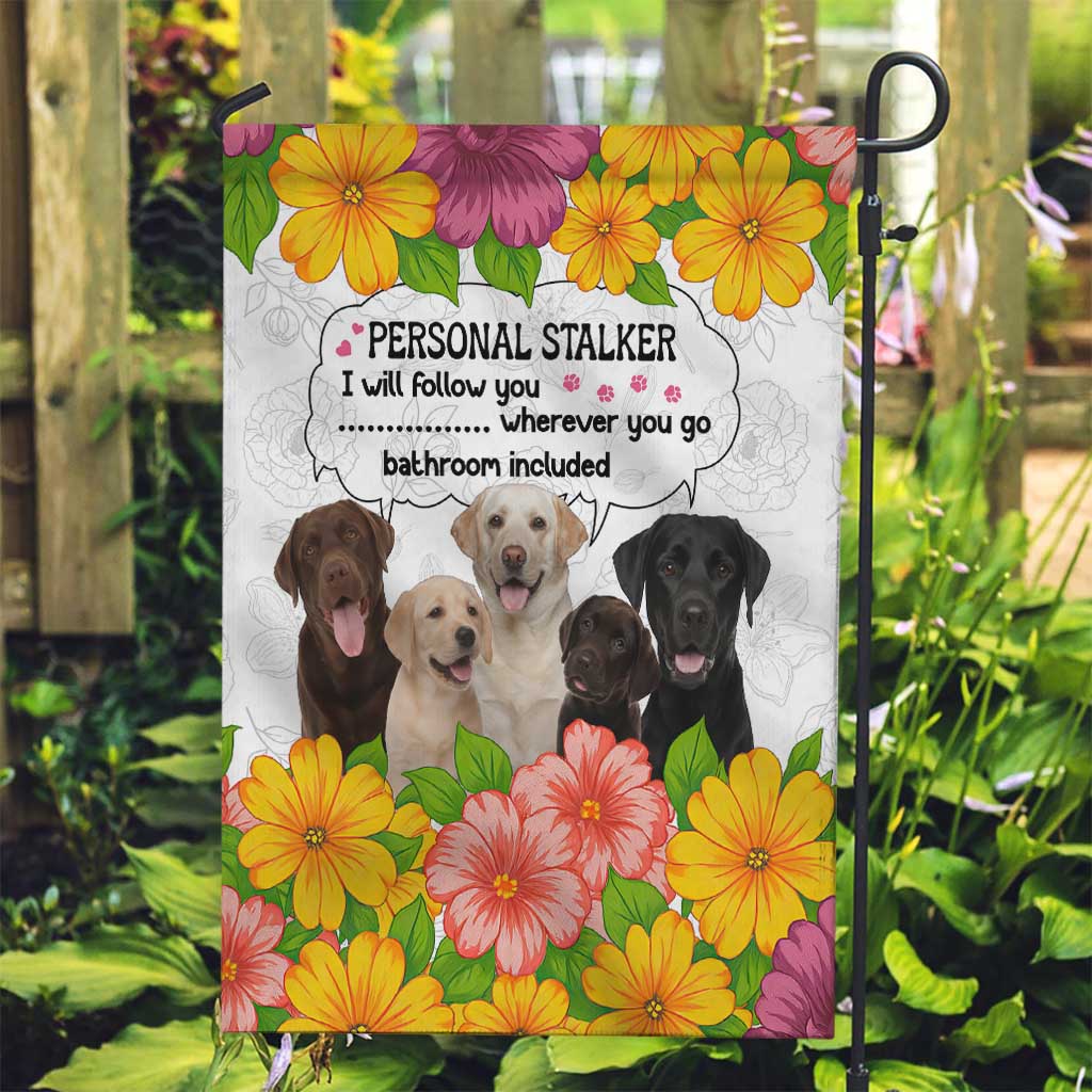 Labrador Retriever Personal Stalker Christmas Garden Flag Funny Xmas Holiday Patterns - Wonder Print Shop
