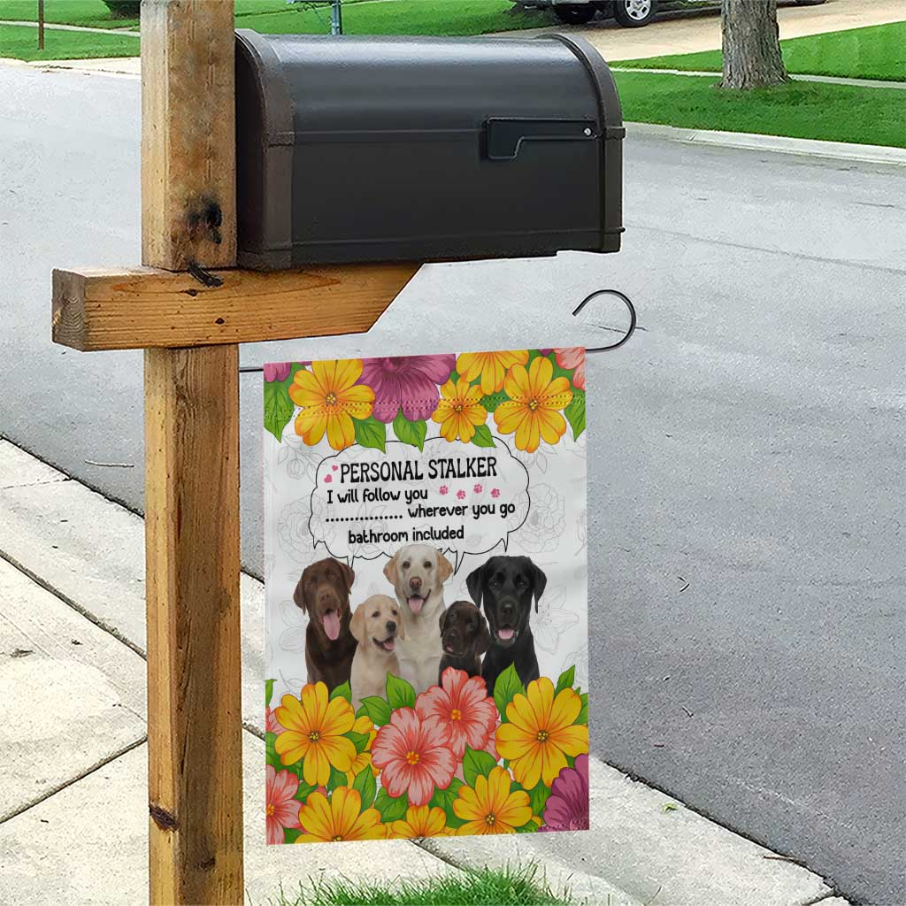 Labrador Retriever Personal Stalker Christmas Garden Flag Funny Xmas Holiday Patterns - Wonder Print Shop