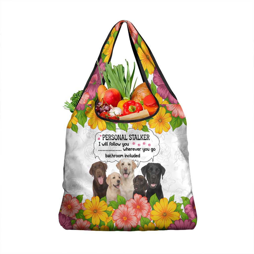 Labrador Retriever Personal Stalker Christmas Grocery Bag Funny Xmas Holiday Patterns - Wonder Print Shop