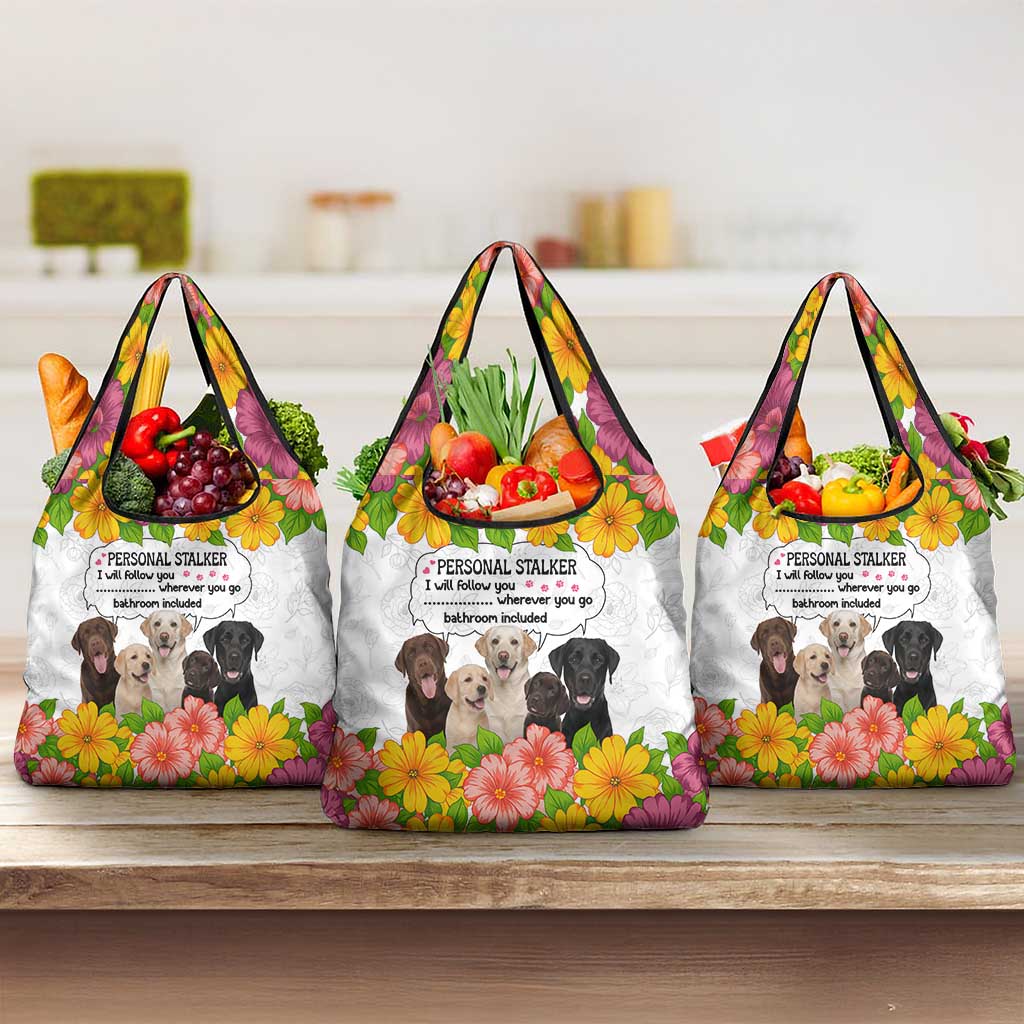 Labrador Retriever Personal Stalker Christmas Grocery Bag Funny Xmas Holiday Patterns - Wonder Print Shop