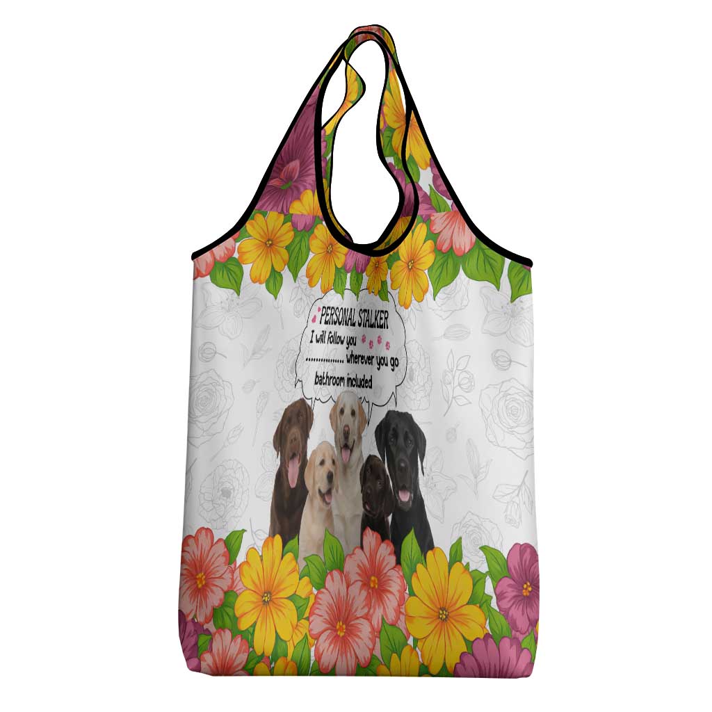 Labrador Retriever Personal Stalker Christmas Grocery Bag Funny Xmas Holiday Patterns - Wonder Print Shop