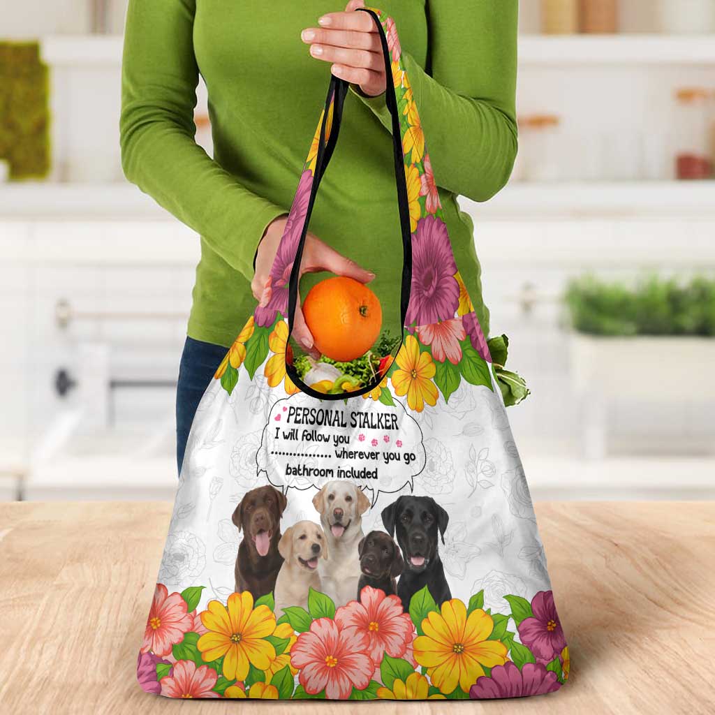 Labrador Retriever Personal Stalker Christmas Grocery Bag Funny Xmas Holiday Patterns - Wonder Print Shop