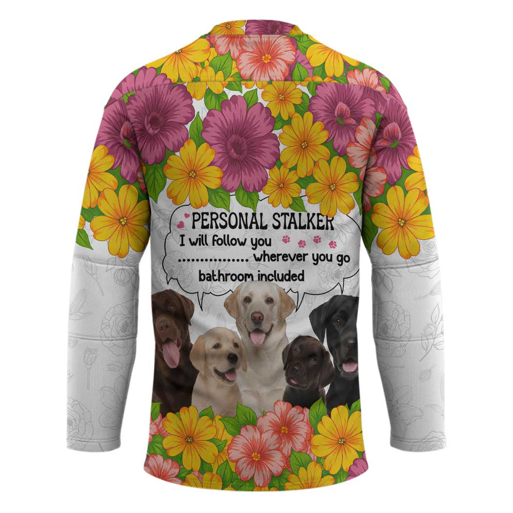 Labrador Retriever Personal Stalker Christmas Hockey Jersey Funny Xmas Holiday Patterns - Wonder Print Shop