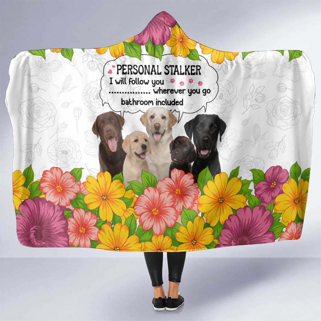 Labrador Retriever Personal Stalker Christmas Hooded Blanket Funny Xmas Holiday Patterns - Wonder Print Shop