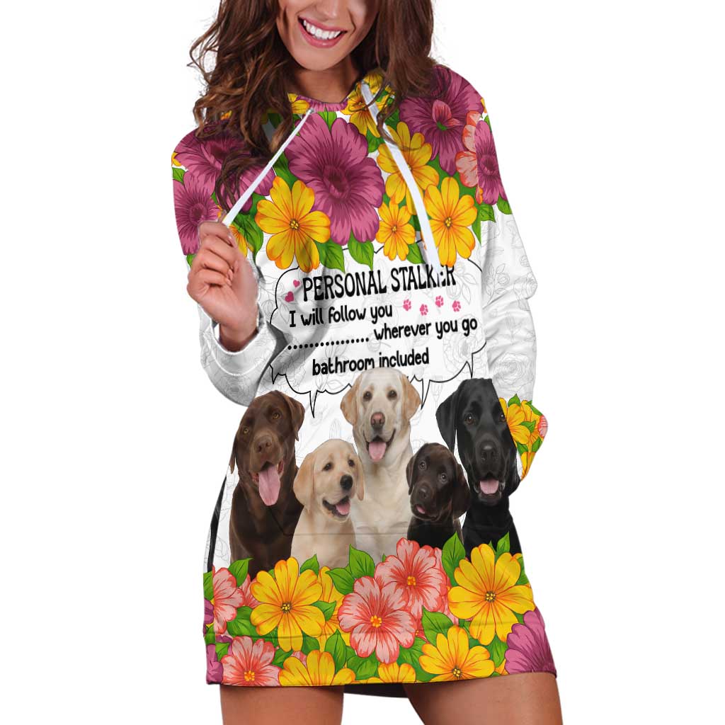 Labrador Retriever Personal Stalker Christmas Hoodie Dress Funny Xmas Holiday Patterns - Wonder Print Shop