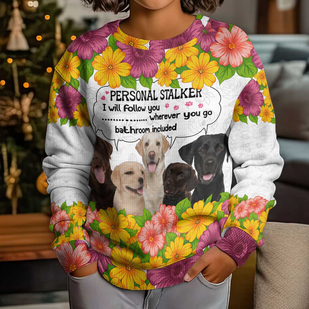 Labrador Retriever Personal Stalker Christmas Kid Ugly Christmas Sweater Funny Xmas Holiday Patterns - Wonder Print Shop