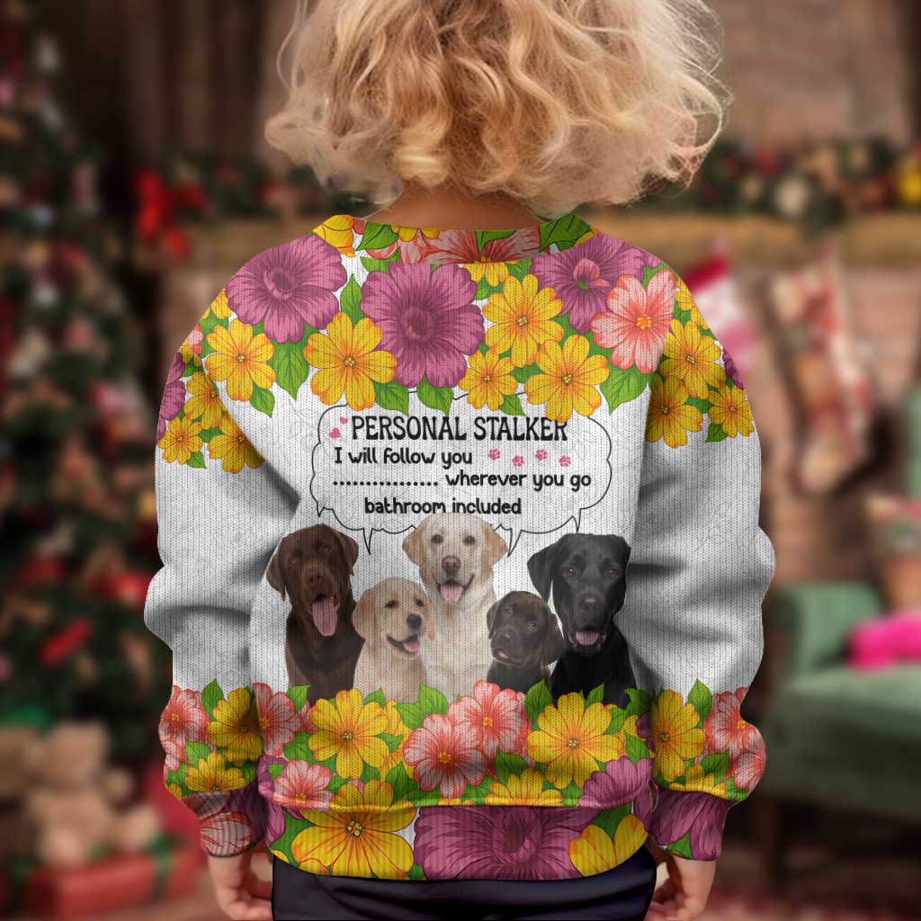 Labrador Retriever Personal Stalker Christmas Kid Ugly Christmas Sweater Funny Xmas Holiday Patterns - Wonder Print Shop