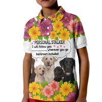 Labrador Retriever Personal Stalker Christmas Kid Polo Shirt Funny Xmas Holiday Patterns - Wonder Print Shop