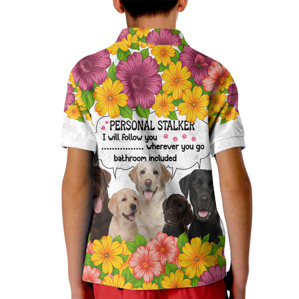Labrador Retriever Personal Stalker Christmas Kid Polo Shirt Funny Xmas Holiday Patterns - Wonder Print Shop