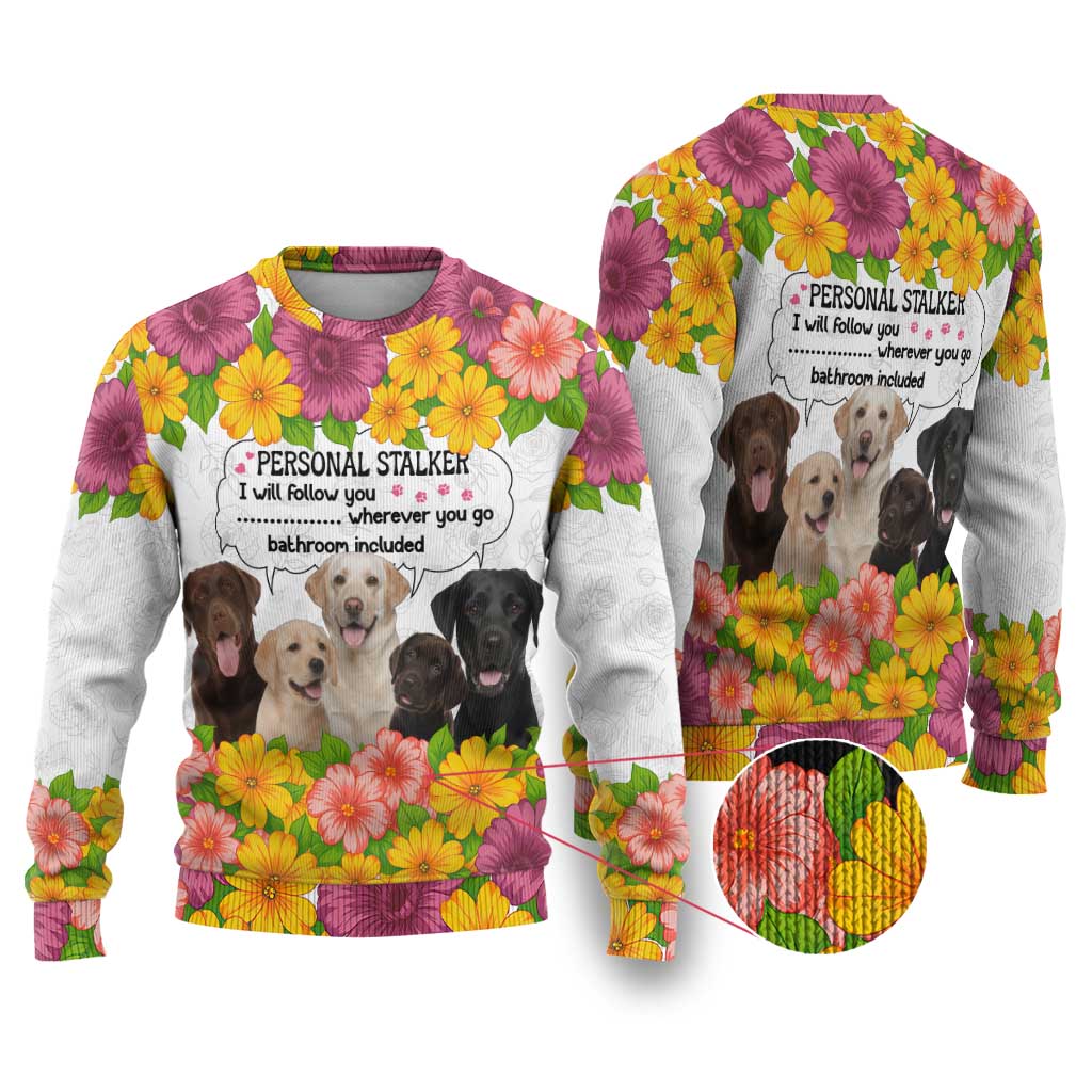 Labrador Retriever Personal Stalker Christmas Ugly Christmas Sweater Funny Xmas Holiday Patterns - Wonder Print Shop