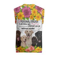 Labrador Retriever Personal Stalker Christmas Knitted V-Neck Vest Funny Xmas Holiday Patterns - Wonder Print Shop