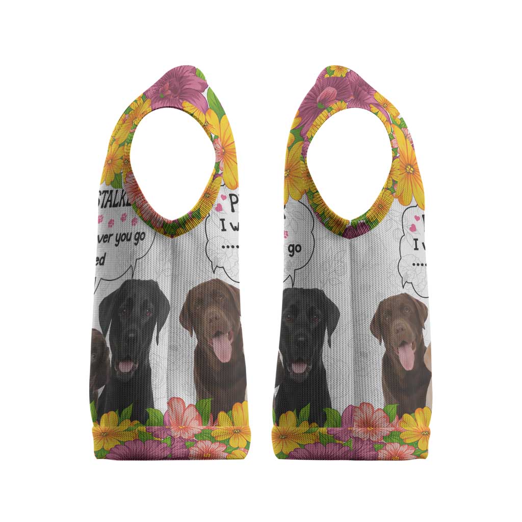Labrador Retriever Personal Stalker Christmas Knitted V-Neck Vest Funny Xmas Holiday Patterns - Wonder Print Shop