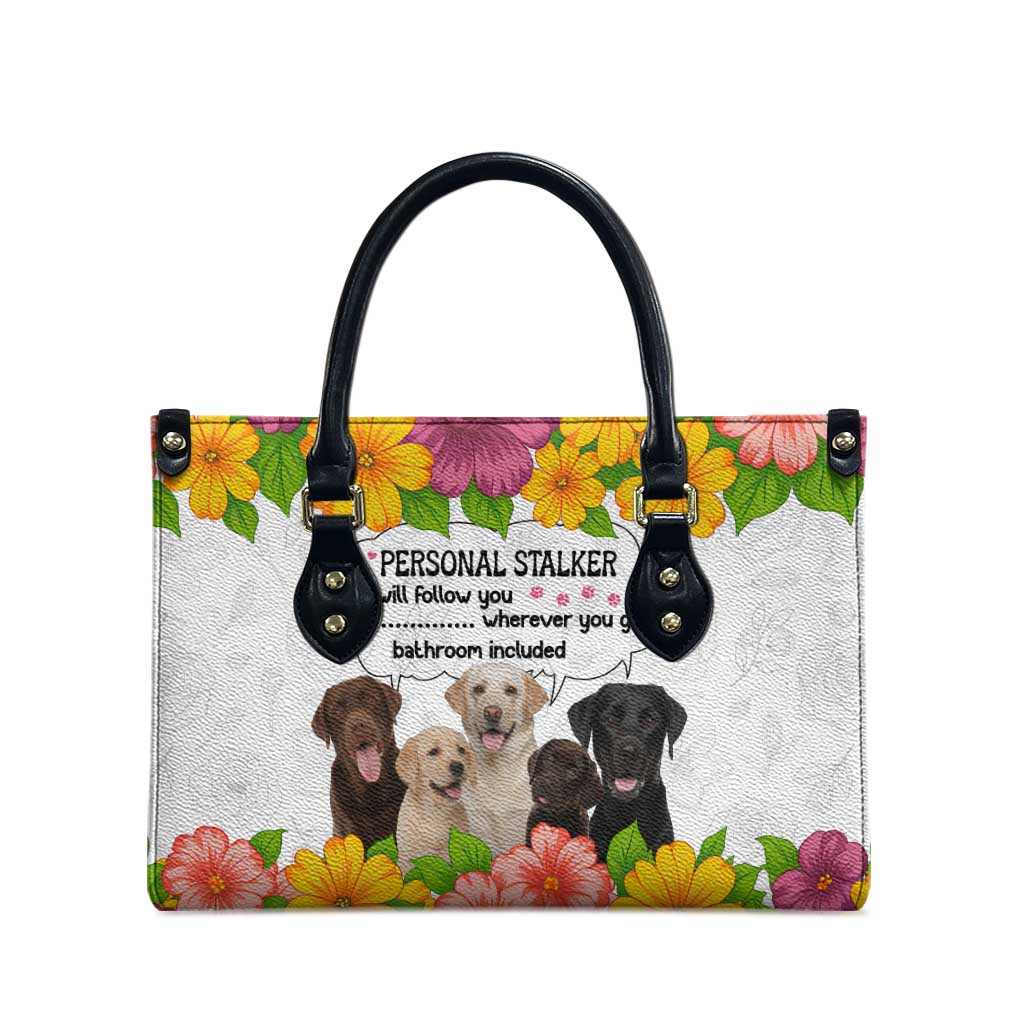Labrador Retriever Personal Stalker Christmas Leather Bag Funny Xmas Holiday Patterns - Wonder Print Shop