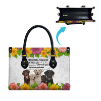 Labrador Retriever Personal Stalker Christmas Leather Bag Funny Xmas Holiday Patterns - Wonder Print Shop