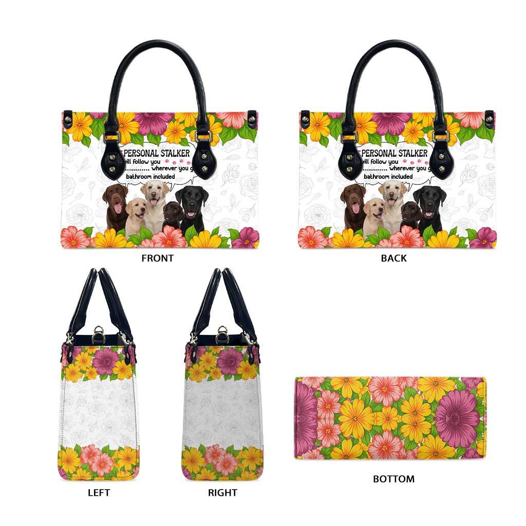 Labrador Retriever Personal Stalker Christmas Leather Bag Funny Xmas Holiday Patterns - Wonder Print Shop