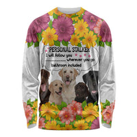 Labrador Retriever Personal Stalker Christmas Long Sleeve Shirt Funny Xmas Holiday Patterns - Wonder Print Shop