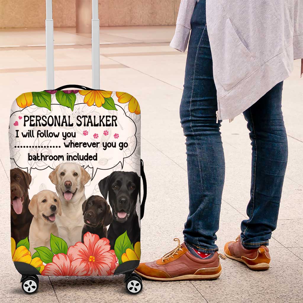 Labrador Retriever Personal Stalker Christmas Luggage Cover Funny Xmas Holiday Patterns - Wonder Print Shop