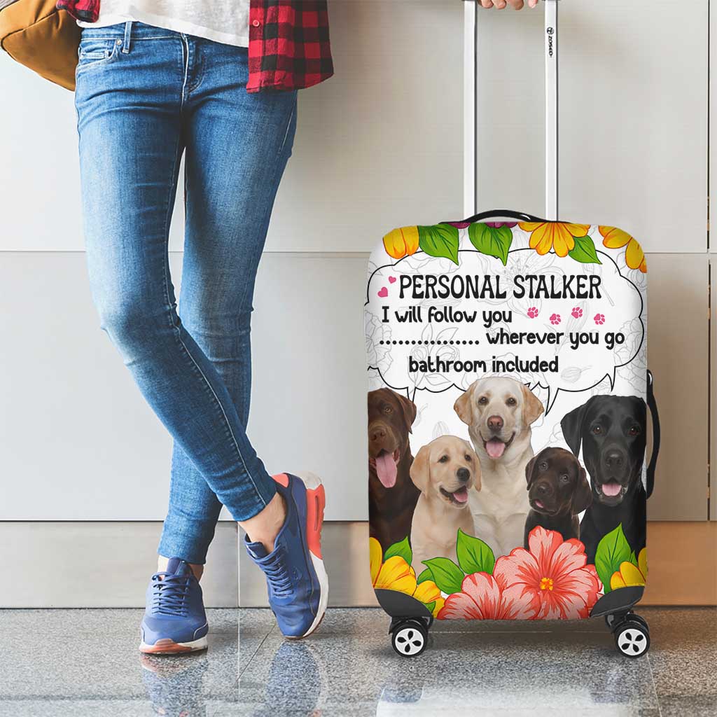 Labrador Retriever Personal Stalker Christmas Luggage Cover Funny Xmas Holiday Patterns - Wonder Print Shop