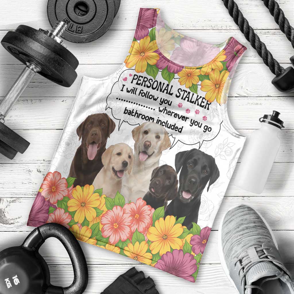 Labrador Retriever Personal Stalker Christmas Men Tank Top Funny Xmas Holiday Patterns - Wonder Print Shop