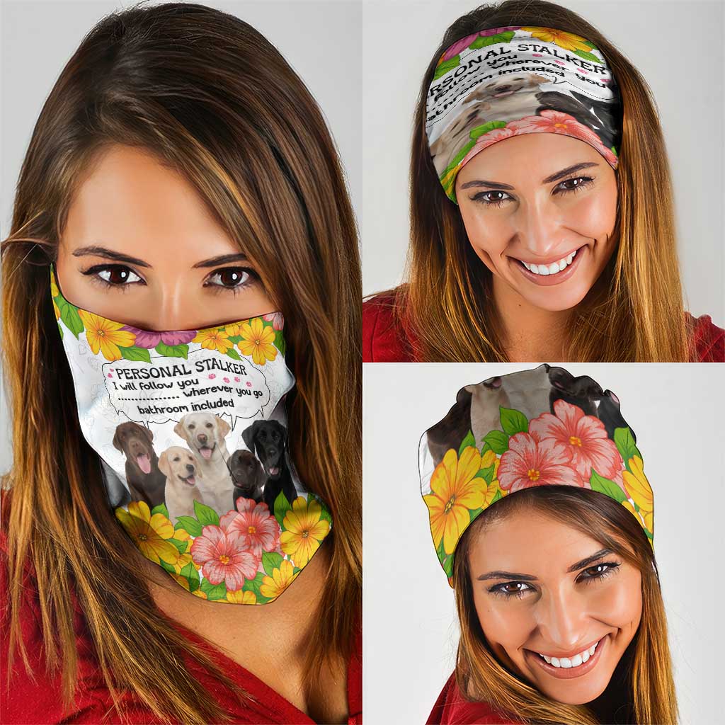 Labrador Retriever Personal Stalker Christmas Neck Gaiter Funny Xmas Holiday Patterns - Wonder Print Shop