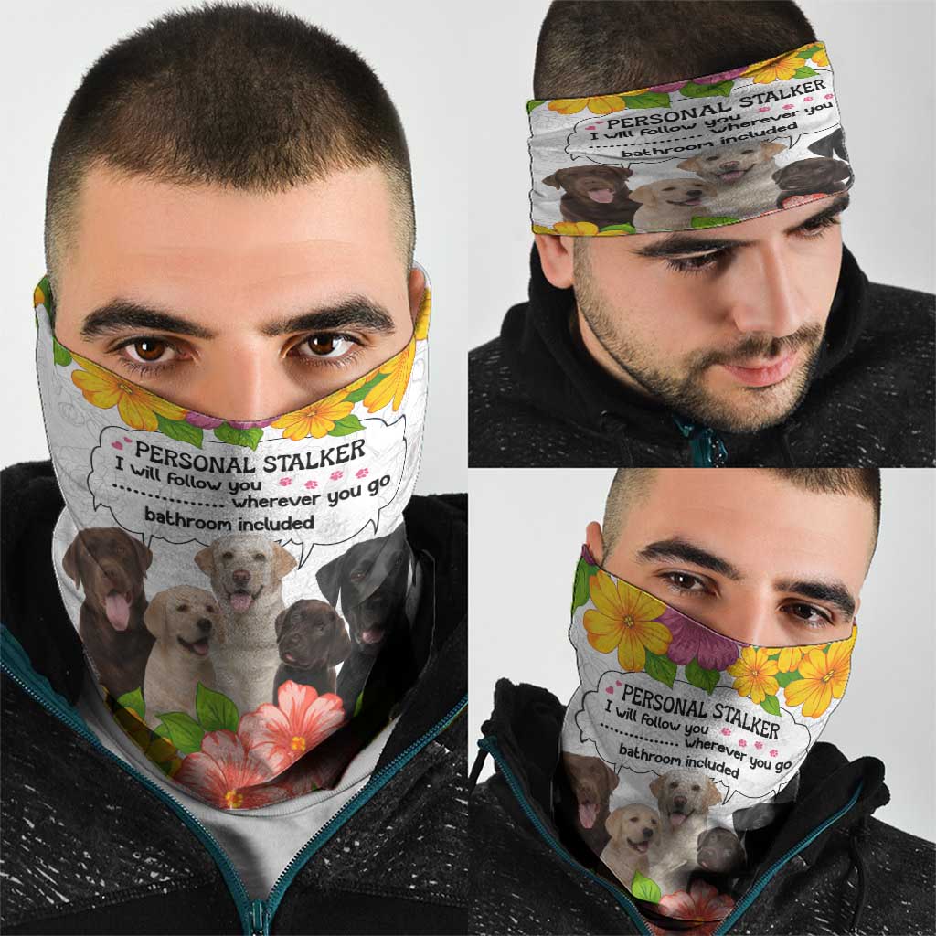 Labrador Retriever Personal Stalker Christmas Neck Gaiter Funny Xmas Holiday Patterns - Wonder Print Shop