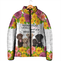 Labrador Retriever Personal Stalker Christmas Padded Jacket Funny Xmas Holiday Patterns - Wonder Print Shop