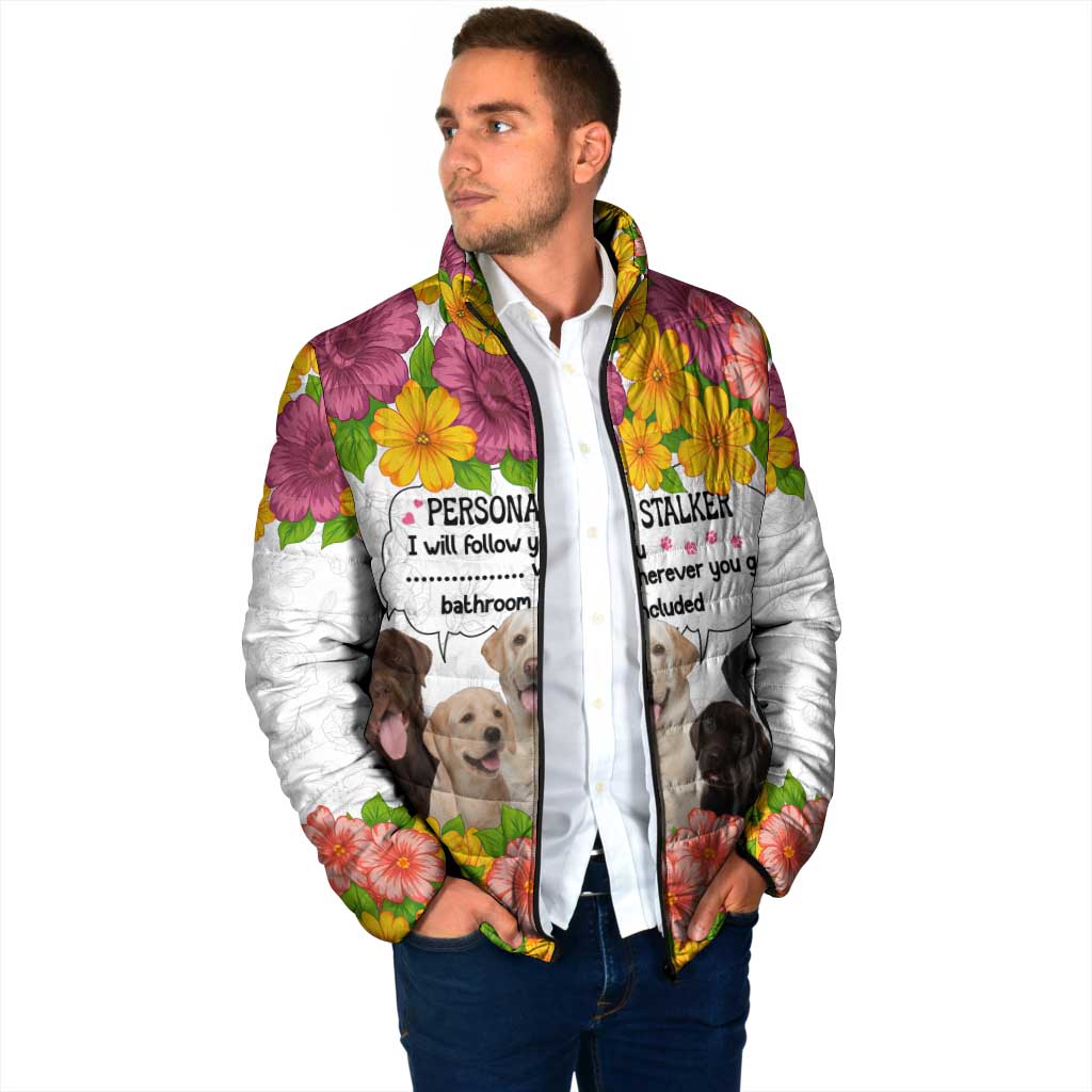 Labrador Retriever Personal Stalker Christmas Padded Jacket Funny Xmas Holiday Patterns - Wonder Print Shop