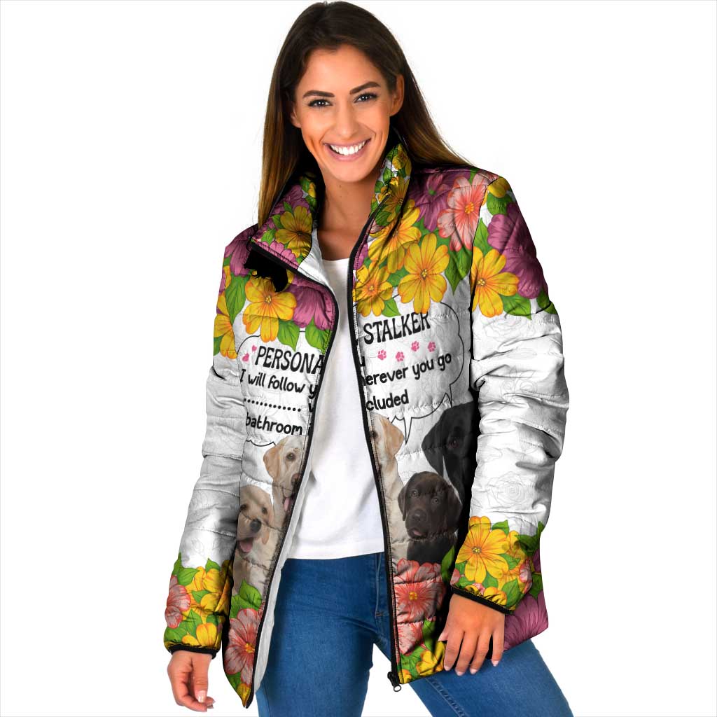 Labrador Retriever Personal Stalker Christmas Padded Jacket Funny Xmas Holiday Patterns - Wonder Print Shop