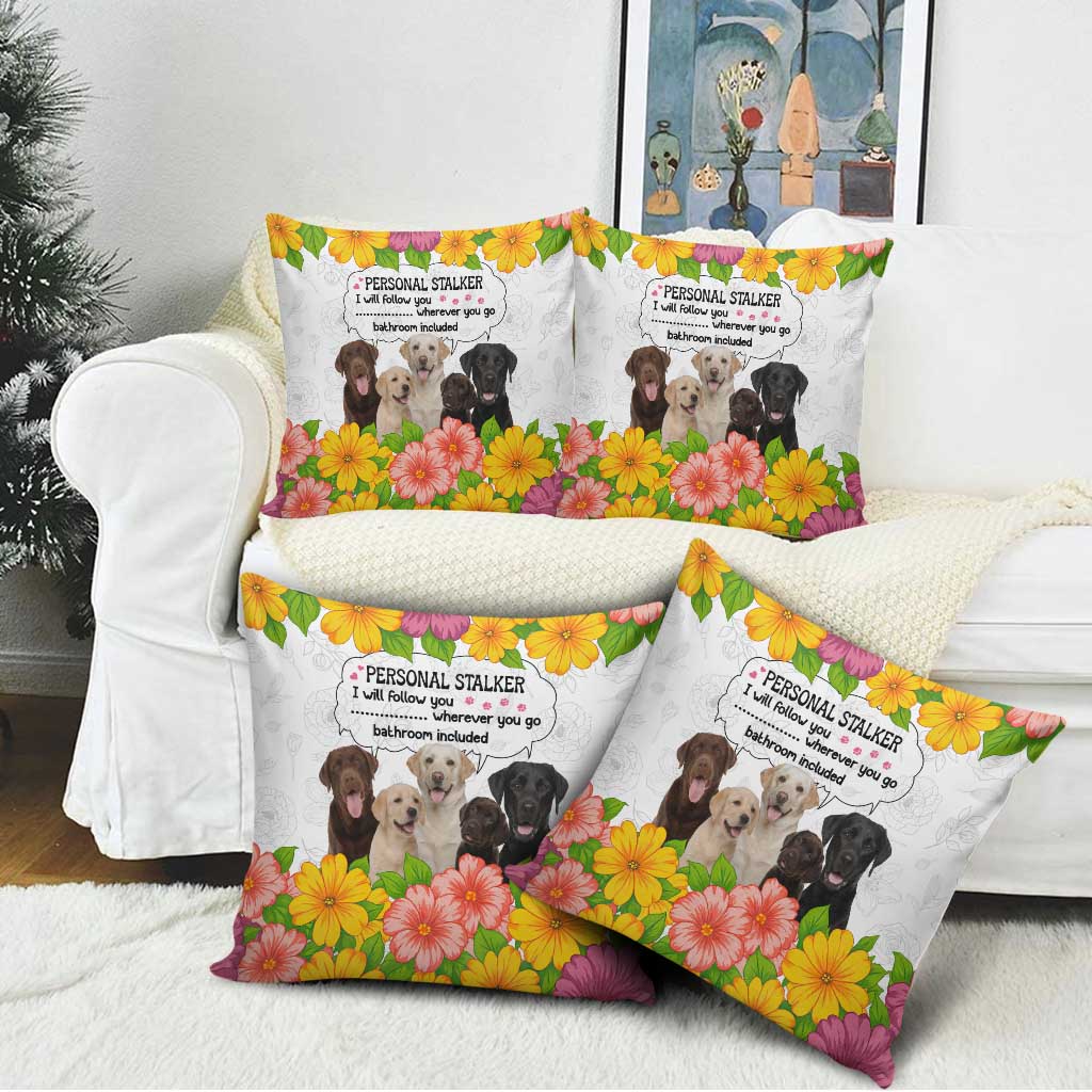 Labrador Retriever Personal Stalker Christmas Pillow Cover Funny Xmas Holiday Patterns - Wonder Print Shop