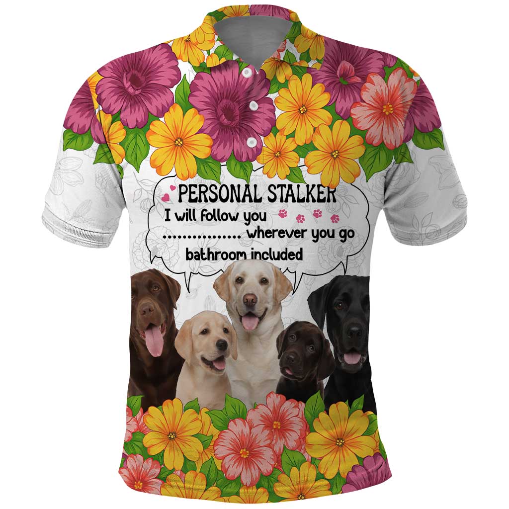 Labrador Retriever Personal Stalker Christmas Polo Shirt Funny Xmas Holiday Patterns - Wonder Print Shop