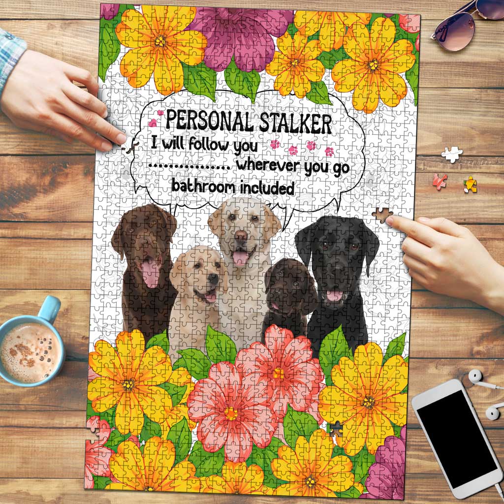 Labrador Retriever Personal Stalker Christmas Puzzle Funny Xmas Holiday Patterns - Wonder Print Shop