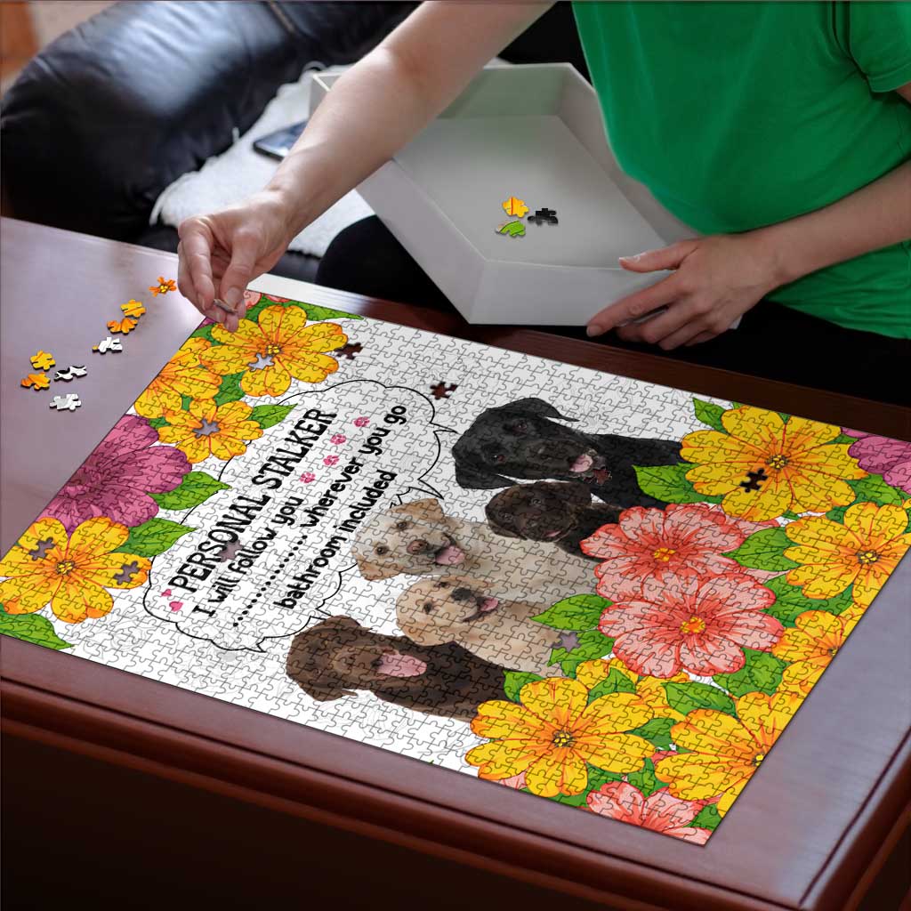 Labrador Retriever Personal Stalker Christmas Puzzle Funny Xmas Holiday Patterns - Wonder Print Shop