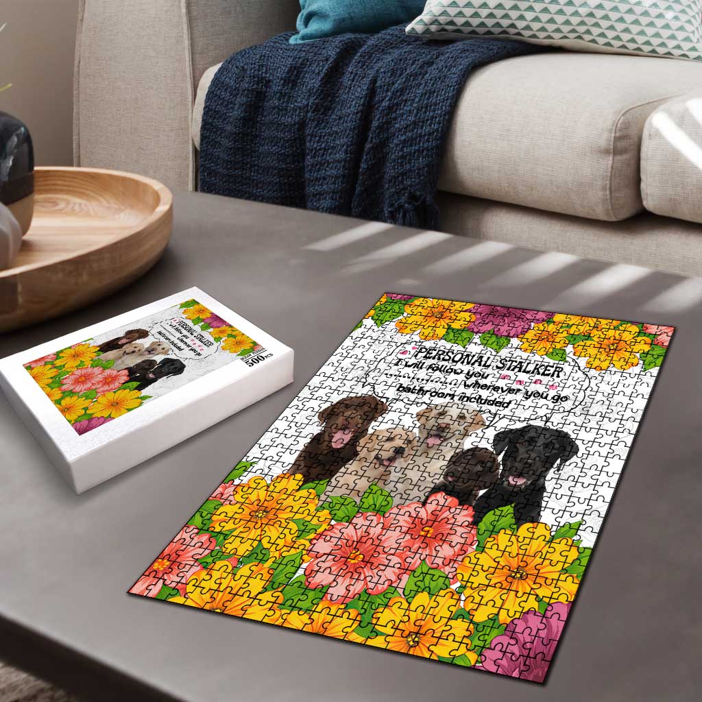 Labrador Retriever Personal Stalker Christmas Puzzle Funny Xmas Holiday Patterns - Wonder Print Shop