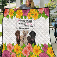 Labrador Retriever Personal Stalker Christmas Quilt Funny Xmas Holiday Patterns - Wonder Print Shop