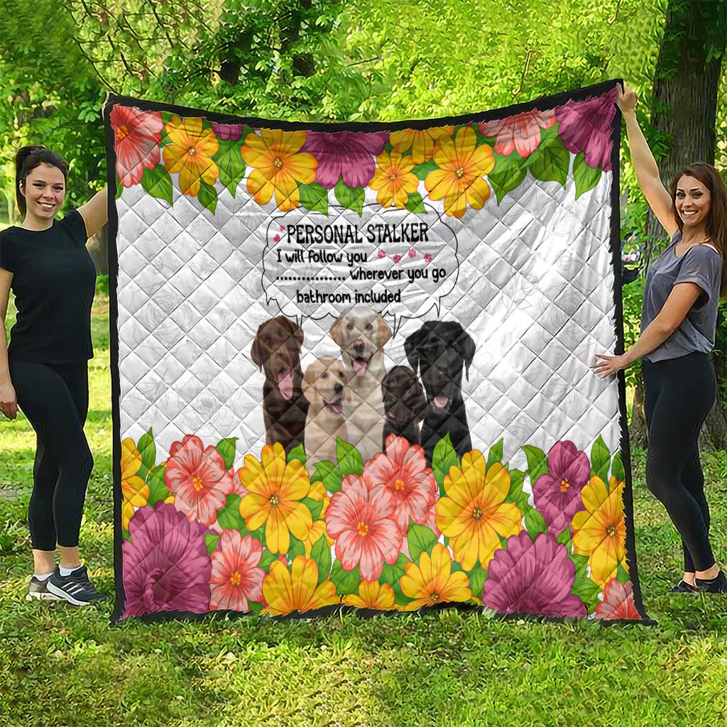 Labrador Retriever Personal Stalker Christmas Quilt Funny Xmas Holiday Patterns - Wonder Print Shop