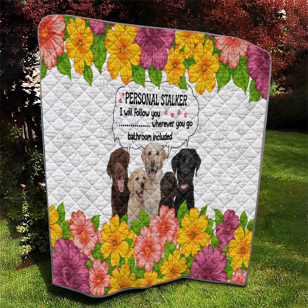 Labrador Retriever Personal Stalker Christmas Quilt Funny Xmas Holiday Patterns - Wonder Print Shop