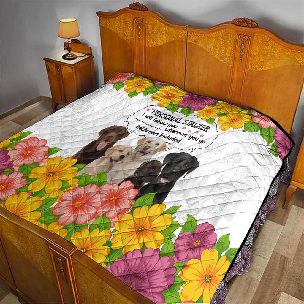 Labrador Retriever Personal Stalker Christmas Quilt Funny Xmas Holiday Patterns - Wonder Print Shop