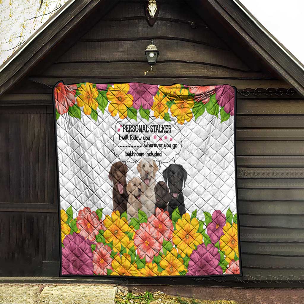 Labrador Retriever Personal Stalker Christmas Quilt Funny Xmas Holiday Patterns - Wonder Print Shop