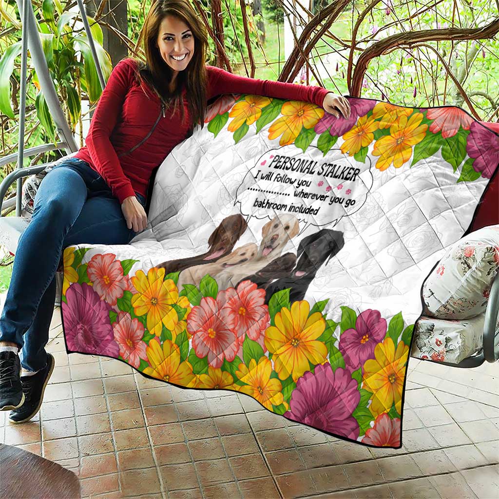 Labrador Retriever Personal Stalker Christmas Quilt Funny Xmas Holiday Patterns - Wonder Print Shop