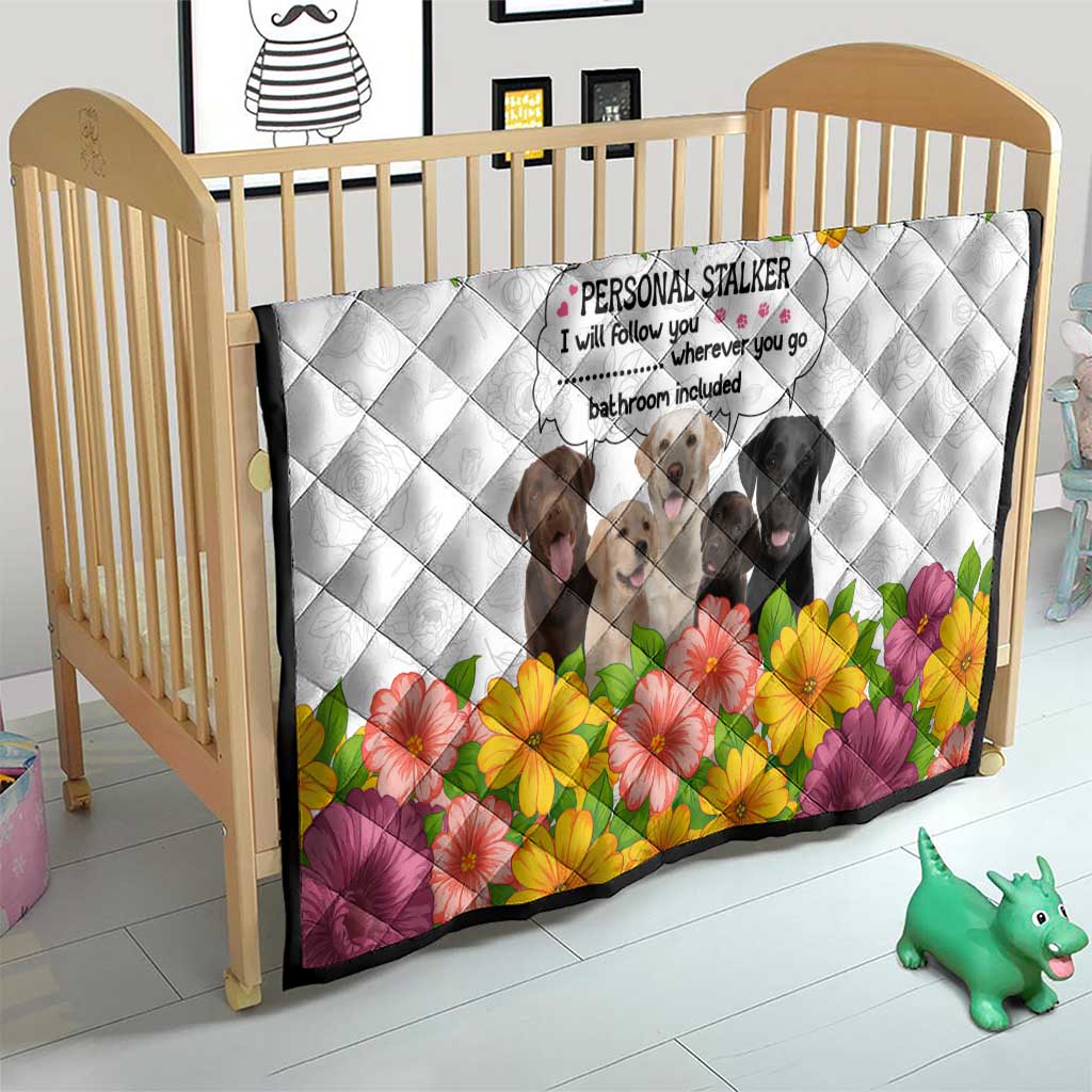 Labrador Retriever Personal Stalker Christmas Quilt Funny Xmas Holiday Patterns - Wonder Print Shop