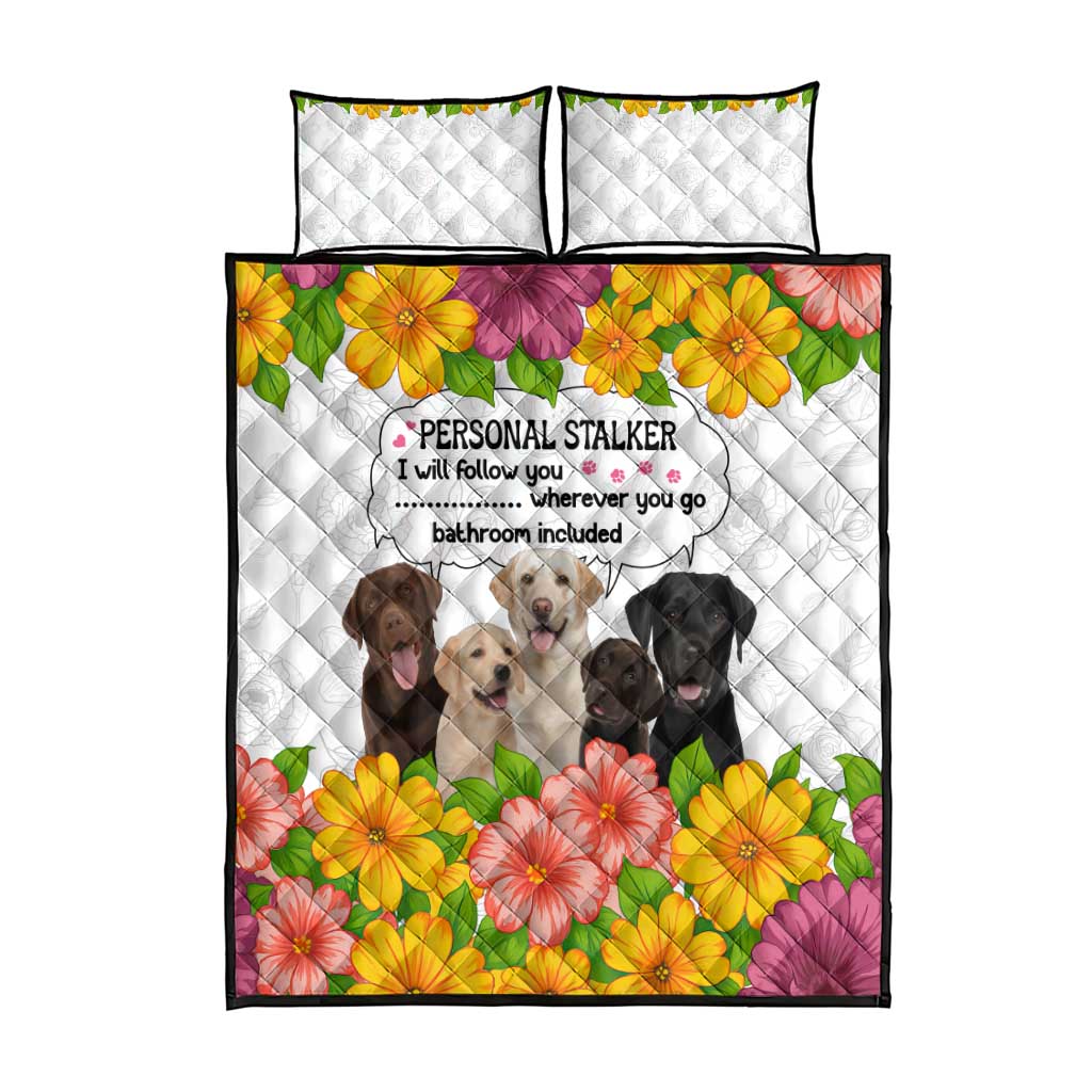 Labrador Retriever Personal Stalker Christmas Quilt Bed Set Funny Xmas Holiday Patterns - Wonder Print Shop