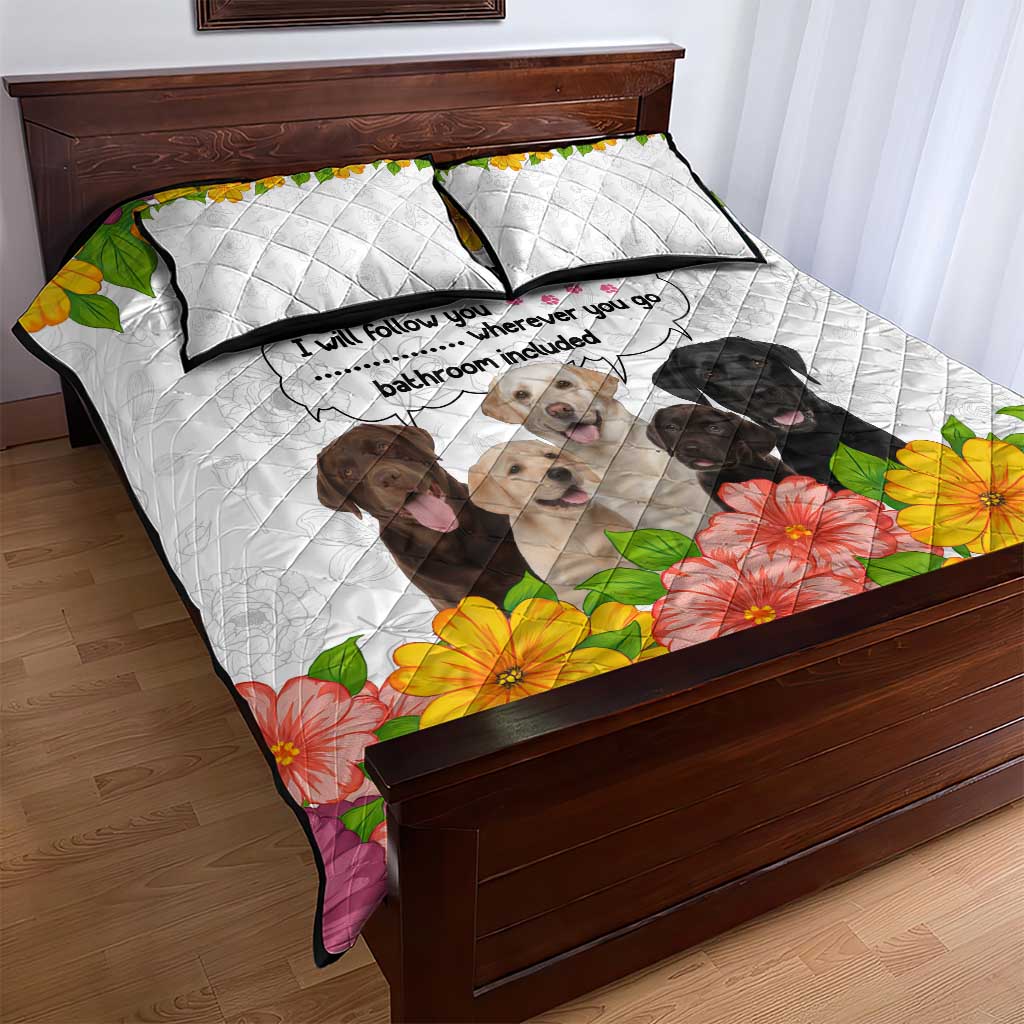 Labrador Retriever Personal Stalker Christmas Quilt Bed Set Funny Xmas Holiday Patterns - Wonder Print Shop