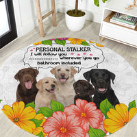 Labrador Retriever Personal Stalker Christmas Round Carpet Funny Xmas Holiday Patterns - Wonder Print Shop