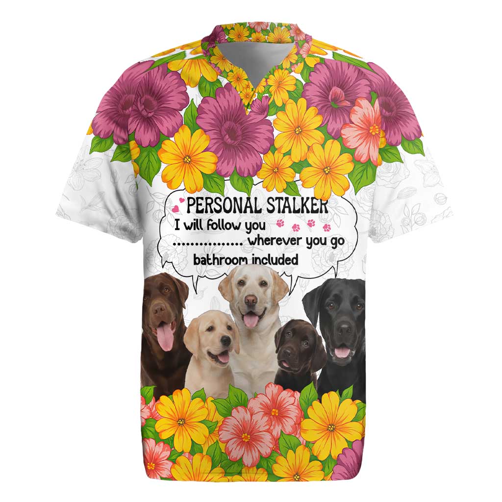 Labrador Retriever Personal Stalker Christmas Rugby Jersey Funny Xmas Holiday Patterns - Wonder Print Shop