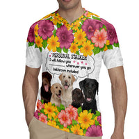 Labrador Retriever Personal Stalker Christmas Rugby Jersey Funny Xmas Holiday Patterns - Wonder Print Shop