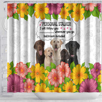 Labrador Retriever Personal Stalker Christmas Shower Curtain Funny Xmas Holiday Patterns - Wonder Print Shop