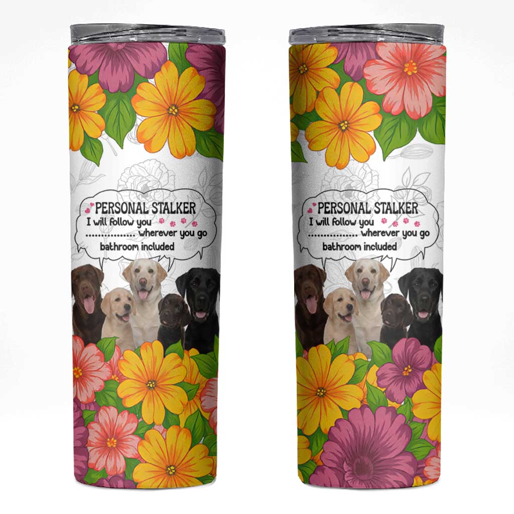 Labrador Retriever Personal Stalker Christmas Skinny Tumbler Funny Xmas Holiday Patterns - Wonder Print Shop