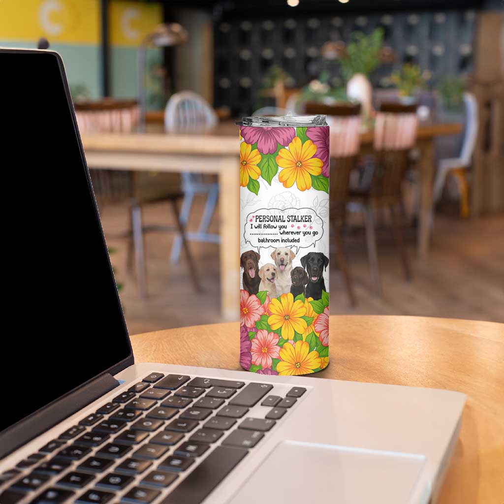 Labrador Retriever Personal Stalker Christmas Skinny Tumbler Funny Xmas Holiday Patterns - Wonder Print Shop